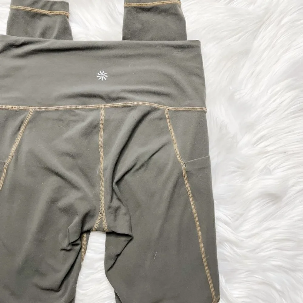 Athleta High Rise Full Length leggings Olive Green Size XS